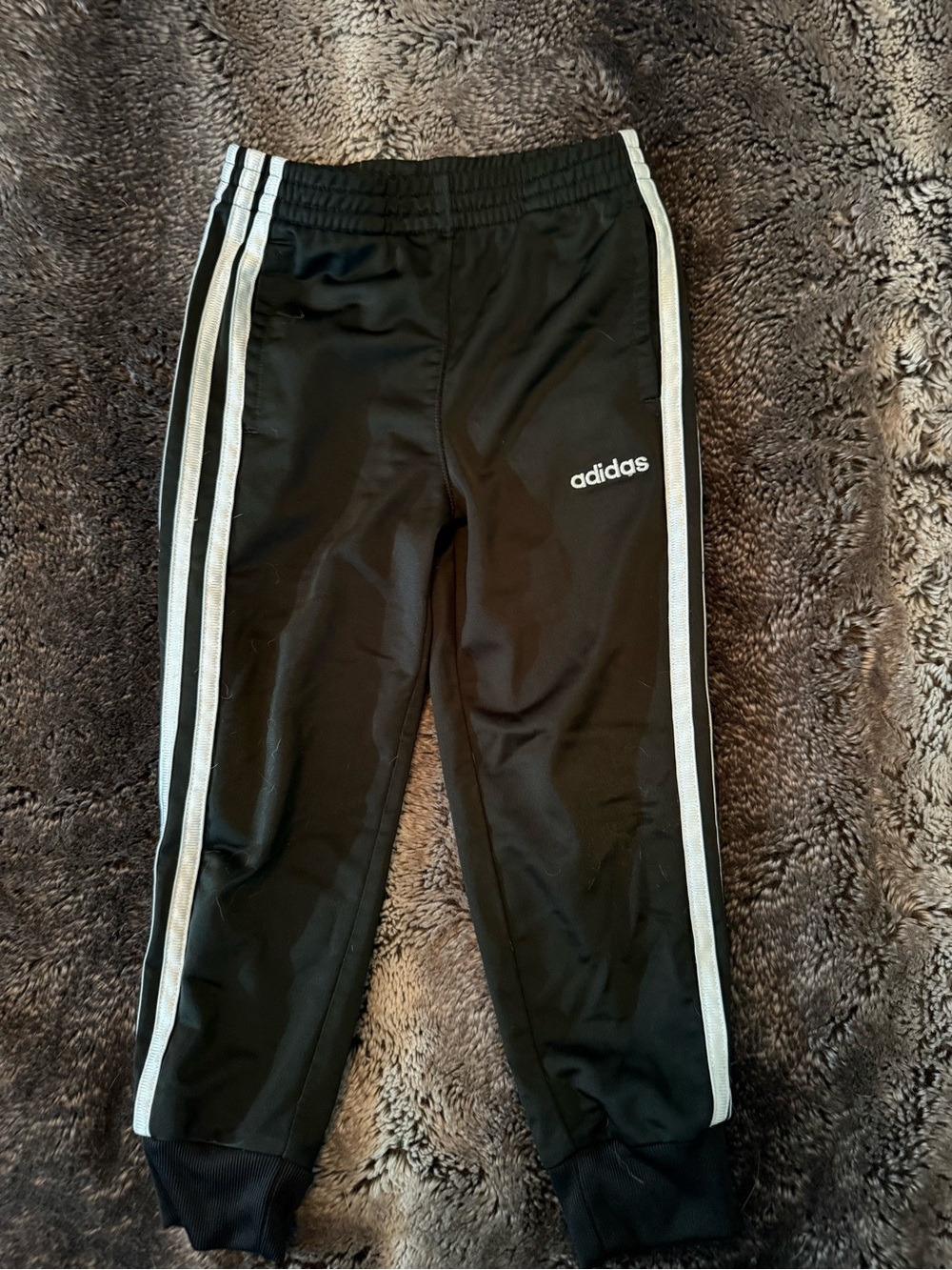 adidas Black Jogger Pants with White Side Stripes